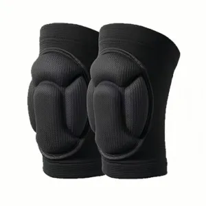 Turtle Shell Sponge Knee Pads Knitted Elbow Pads Thickened Anti-fall Yoga Roller Skating Cycling Protector, Size: L(Black)