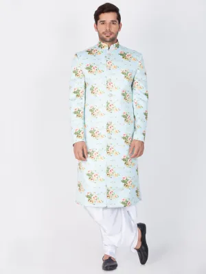 Vastramay Men's Multicolor Cotton Blend Sherwani