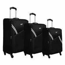 VIP Verona 4 Wheel Soft Trolley 45 69 80 3 Pcs Set Black