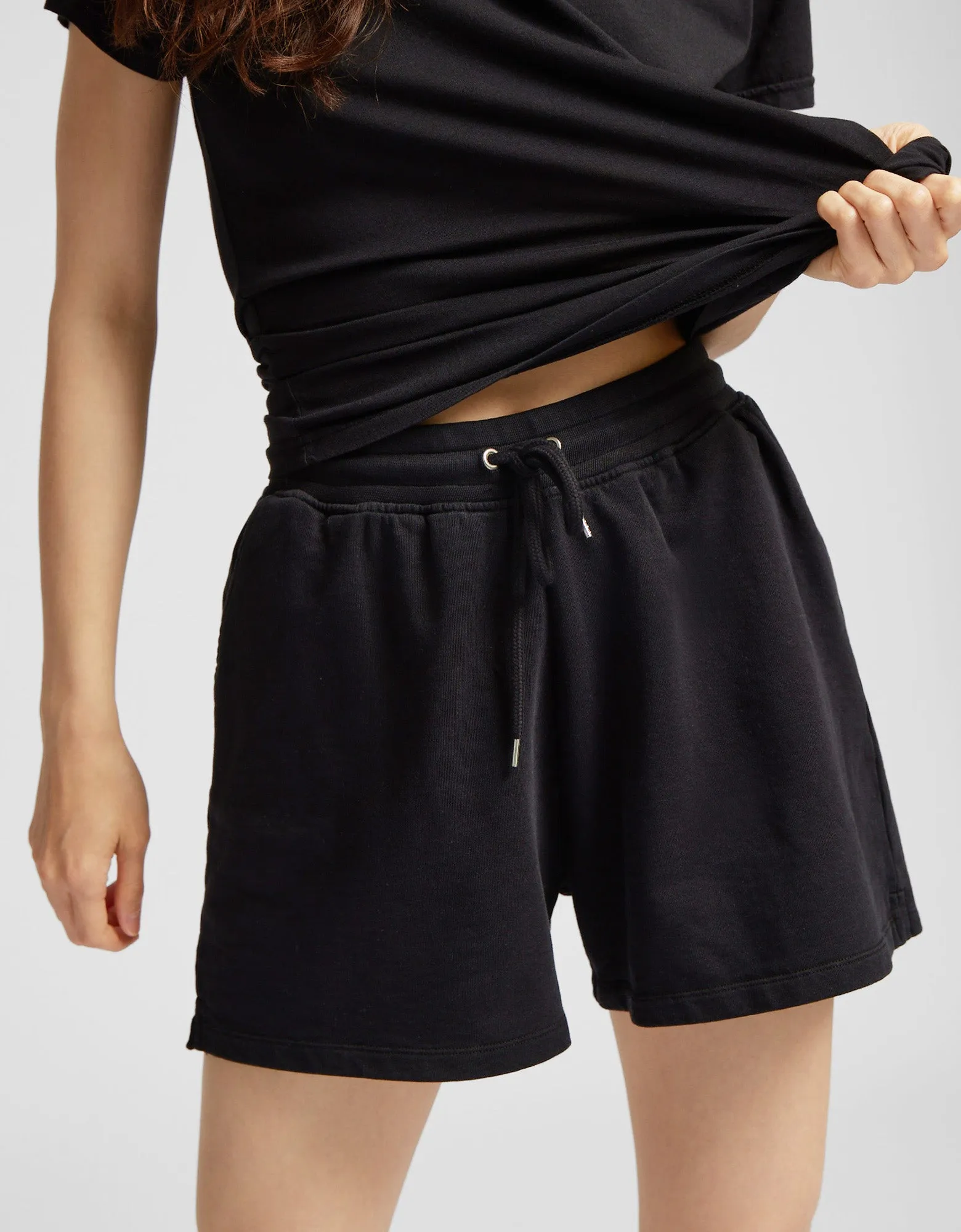 Women Organic Sweatshorts - Steel Blue