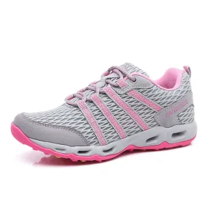 Women's breathable outdoor pink tennis hiking shoes