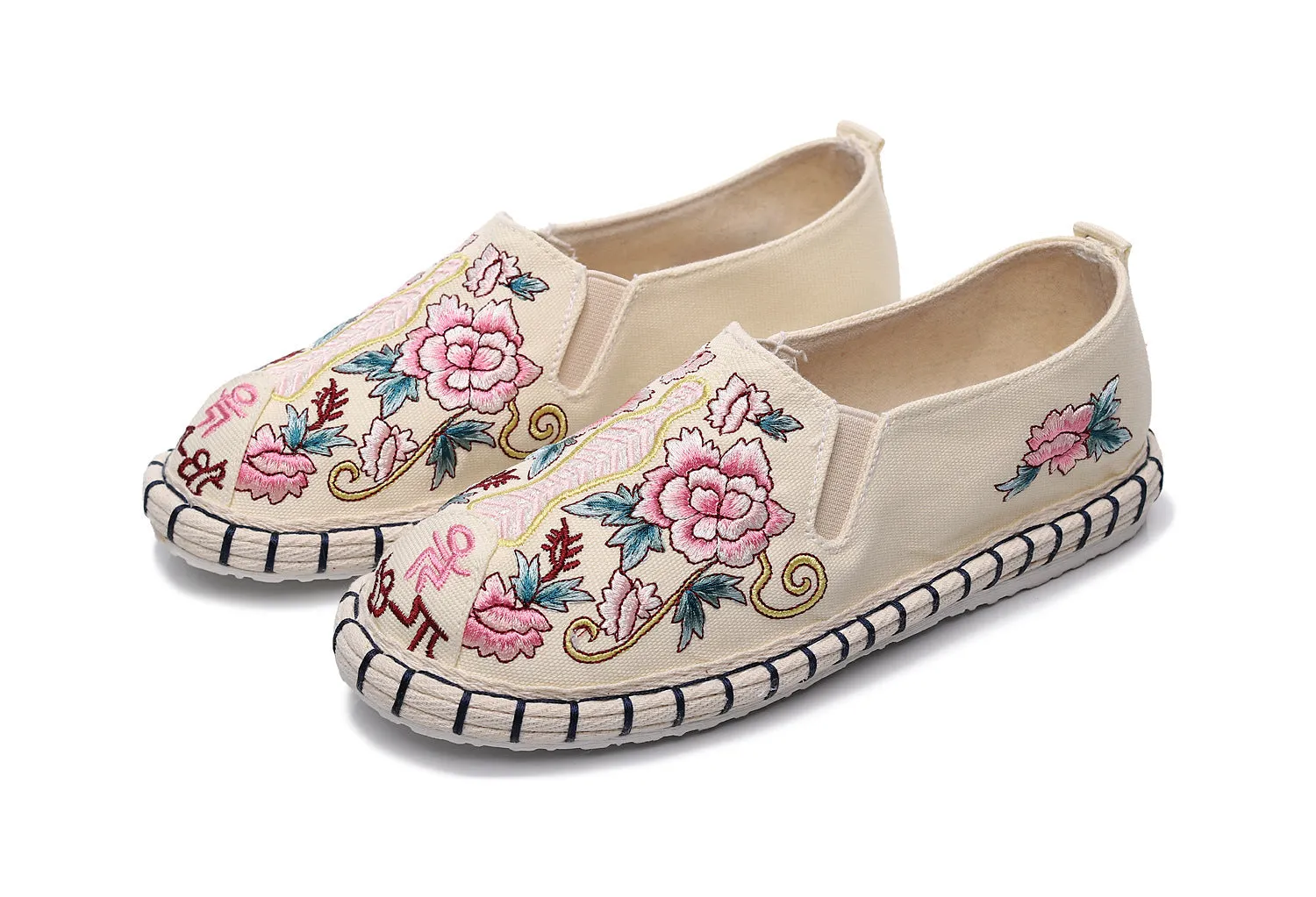 Women's Oriental Cloth With British Ethnic Style Canvas Shoes