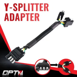 Y-Splitter 4 Tow Pin Connector Adapter Harness Wiring for Truck Tailgate